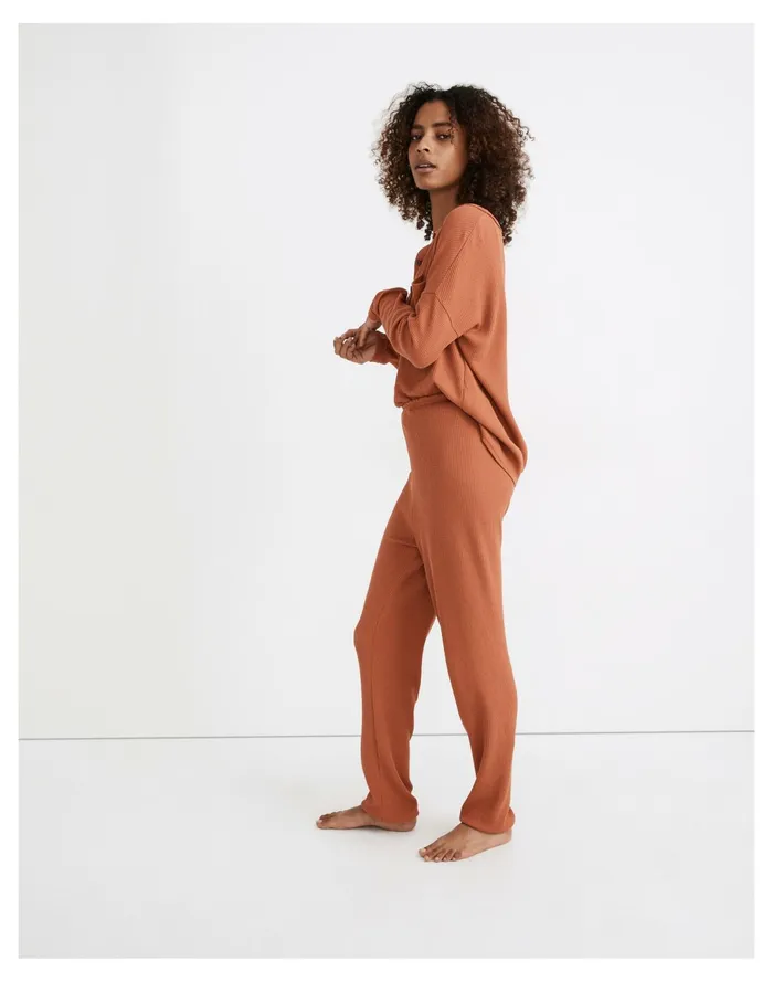 Women Waffle Knit Pajama Sweatpants Afterglow Red Madewell Pajamas Women Waffle Knit Pajama Sweatpants Afterglow Red Madewell Pajamas