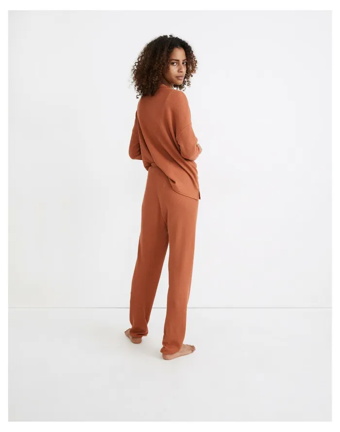 Women Waffle Knit Pajama Sweatpants Afterglow Red Madewell Pajamas Women Waffle Knit Pajama Sweatpants Afterglow Red Madewell Pajamas