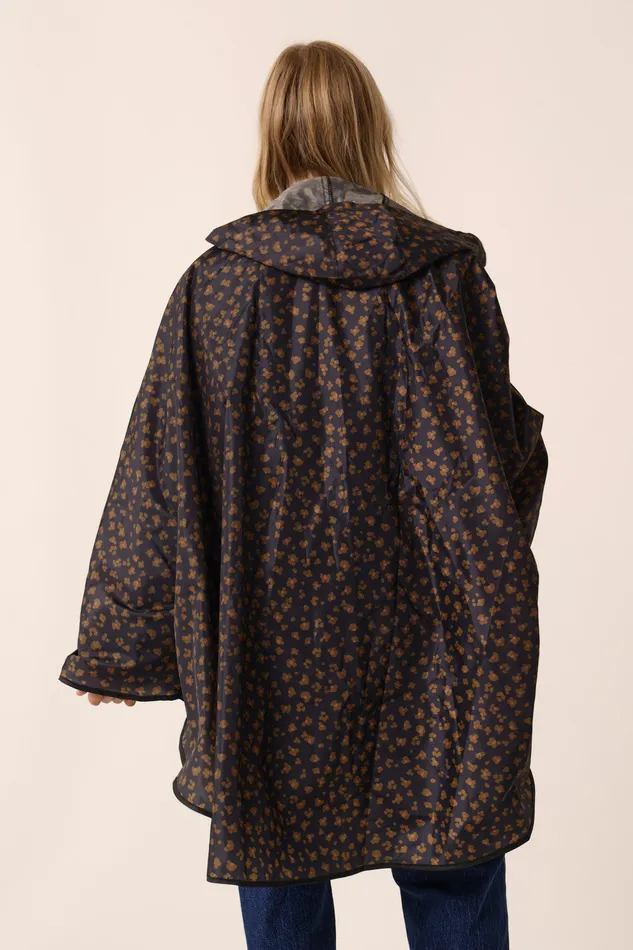 Women Waterproof Poncho Leo Noir Poncho De Pluie Imprim Lopard Des Petits Hauts Coats and Jackets