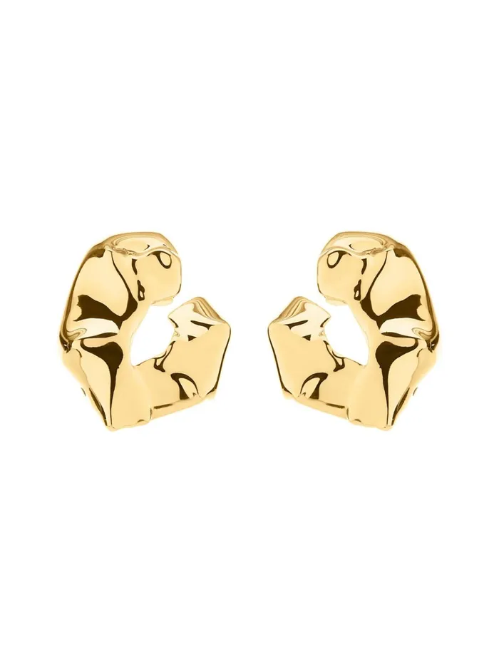 Women Wedding Guest Oscar De La Renta Box Hoop Earrings Gold