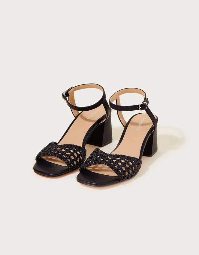 Women Wendy Woven Block Heel Sandals Black Monsoon Sandals