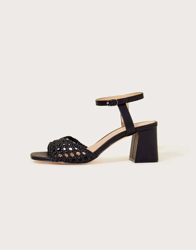 Women Wendy Woven Block Heel Sandals Black Monsoon Sandals