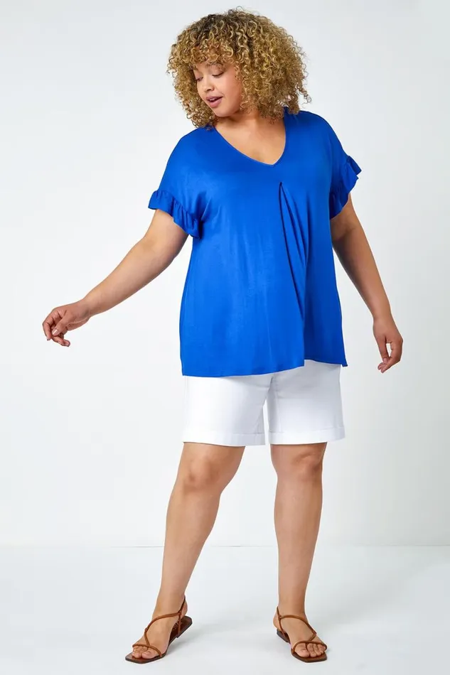 Women White Curve Elastic Waist Turn Hem Stretch Shorts Roman Coords