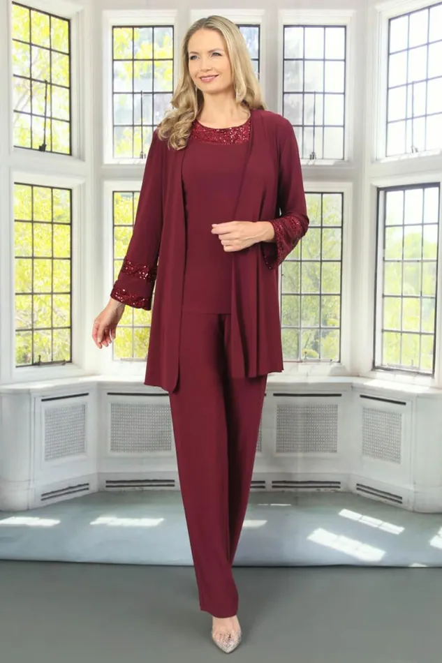 Women Wine Julianna Jersey Sequin Top Roman Tops