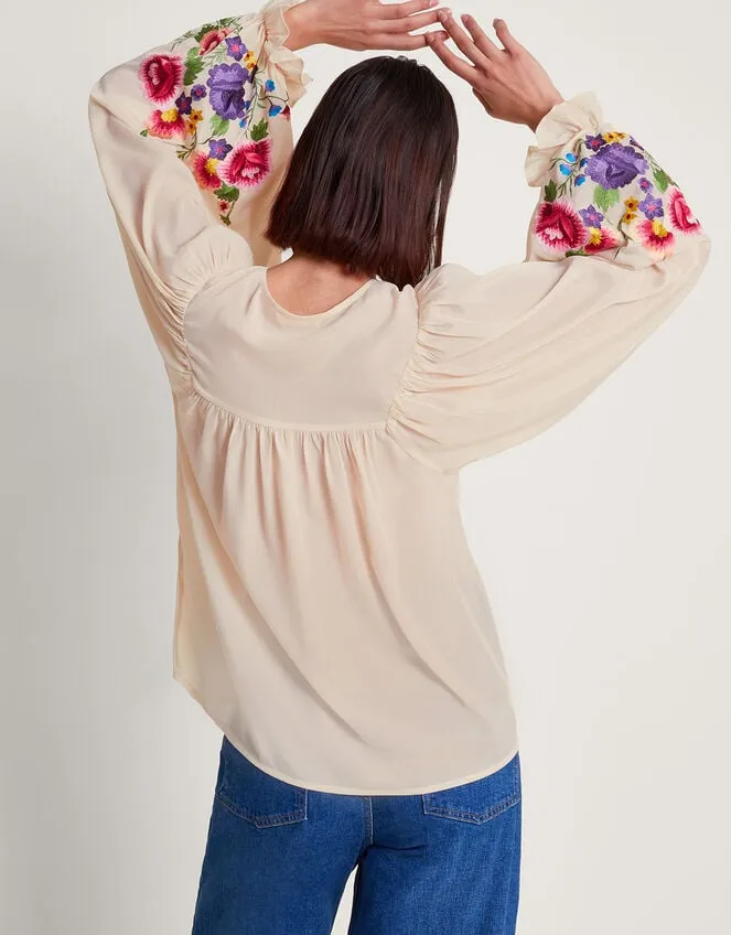 Women Winny Embroidered Floral Blouse Ivory Monsoon Tops and Blouses
