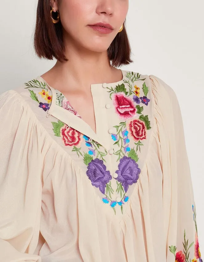Women Winny Embroidered Floral Blouse Ivory Monsoon Tops and Blouses