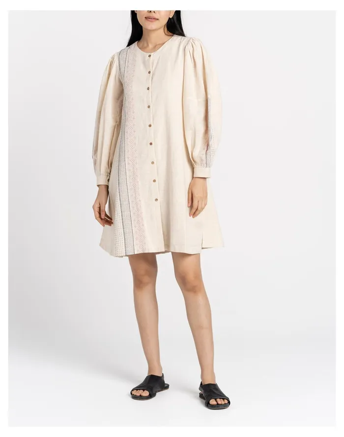 Women World Of Crow Organic Cotton Classic Shirtdress Off White Madewell Dresses