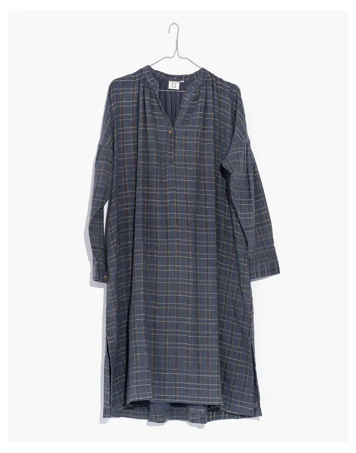 Women World Of Crow Plaid Anti Fit Tunic Dress In Granite Grey Grey Madewell Dresses Women World Of Crow Plaid Anti Fit Tunic Dress In Granite Grey Grey Madewell Dresses