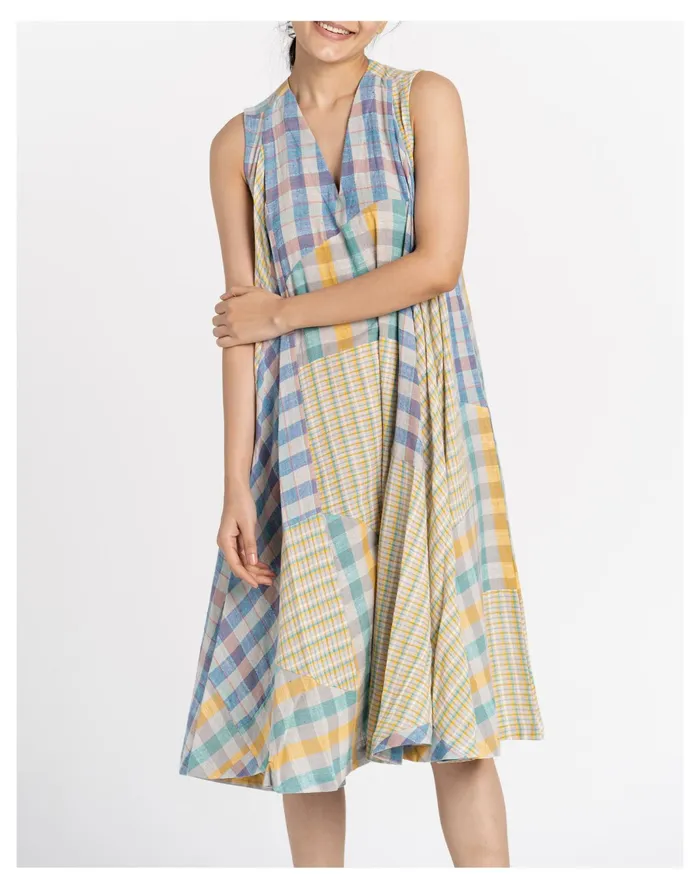 Women World Of Crow Plaid Patchwork Midi Dress Multicolor Madewell Dresses Women World Of Crow Plaid Patchwork Midi Dress Multicolor Madewell Dresses