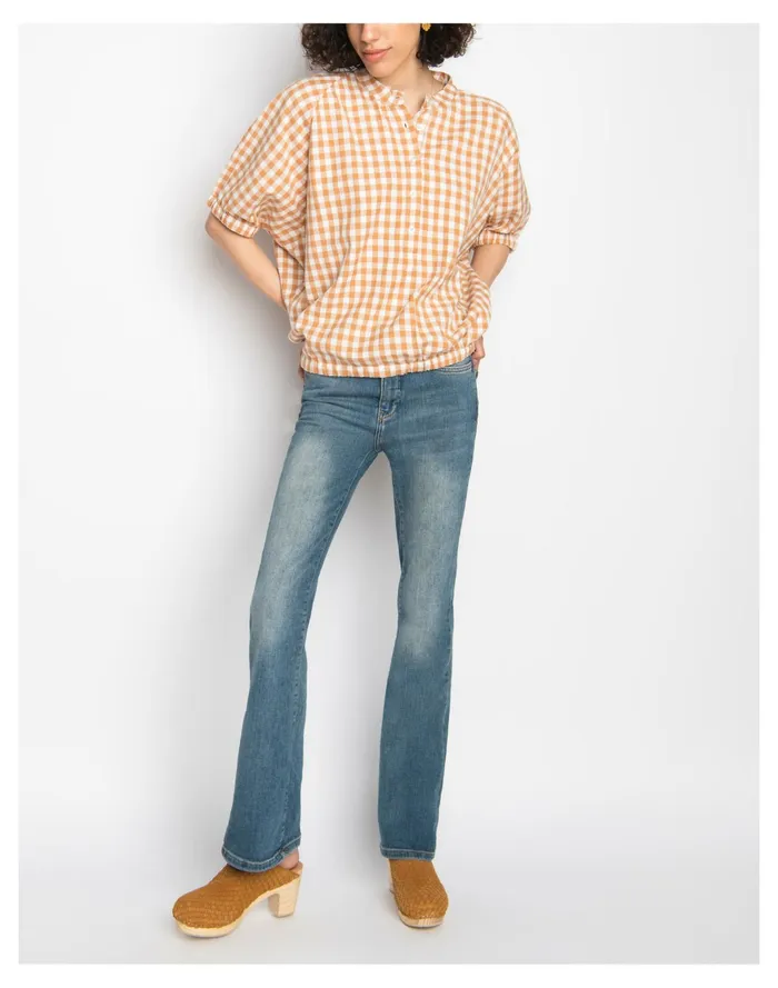 Women WVN Luca Top Butterum Gingham Yellow Multi Madewell Tops and Shirts