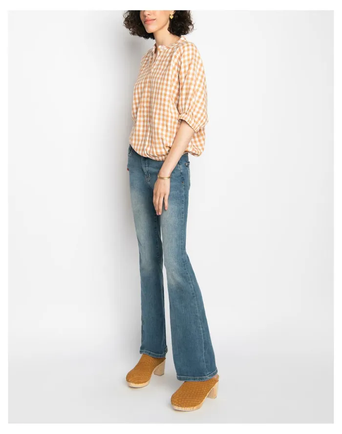 Women WVN Luca Top Butterum Gingham Yellow Multi Madewell Tops and Shirts Women WVN Luca Top Butterum Gingham Yellow Multi Madewell Tops and Shirts