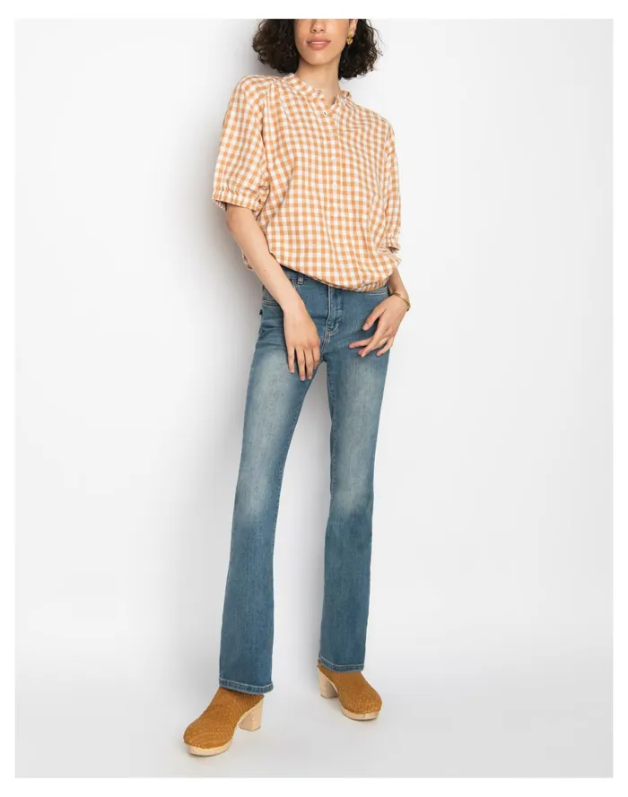Women WVN Luca Top Butterum Gingham Yellow Multi Madewell Tops and Shirts Women WVN Luca Top Butterum Gingham Yellow Multi Madewell Tops and Shirts