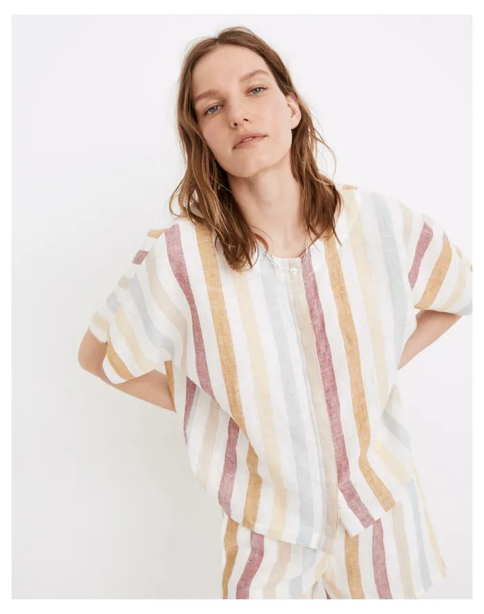 Women X LAUDE The Label Bo Button Down Shirt In Painter Stripe Painter Stripe Madewell Tops and Shirts Women X LAUDE The Label Bo Button Down Shirt In Painter Stripe Painter Stripe Madewell Tops and Shirts
