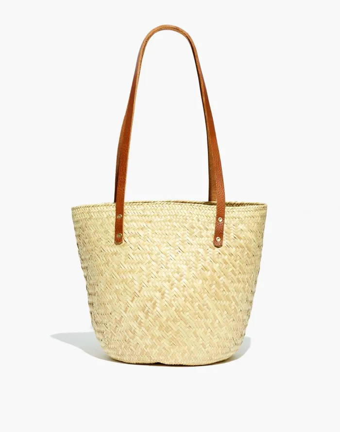 Women X Tierra Y Mano Baja Basket Bag Natural Madewell Totes