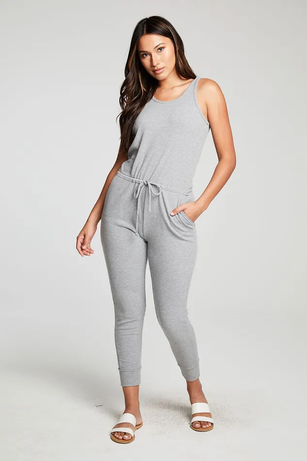 Womens Bottoms Chaser Brand Recycled Cozy Rib Low Back Tank Jumpsuit