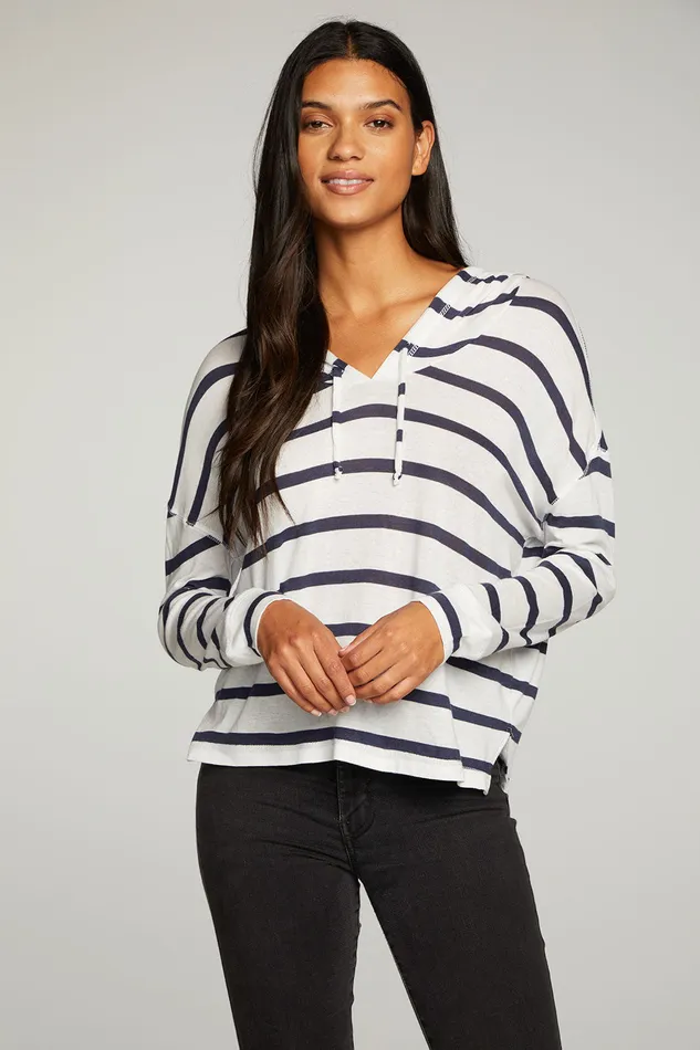 Womens Outerwear Chaser Brand Cloud Jersey Long Sleeve Side Slit Pullover Hoodie