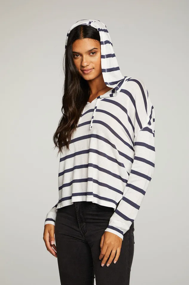 Womens Outerwear Chaser Brand Cloud Jersey Long Sleeve Side Slit Pullover Hoodie