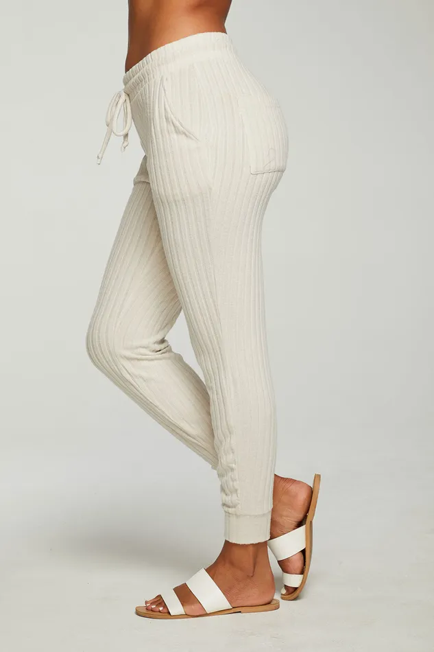 Womens Poor Boy Rib Cuffed Jogger Bottoms Chaser Brand