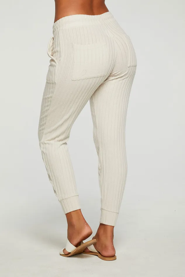 Womens Poor Boy Rib Cuffed Jogger Bottoms Chaser Brand