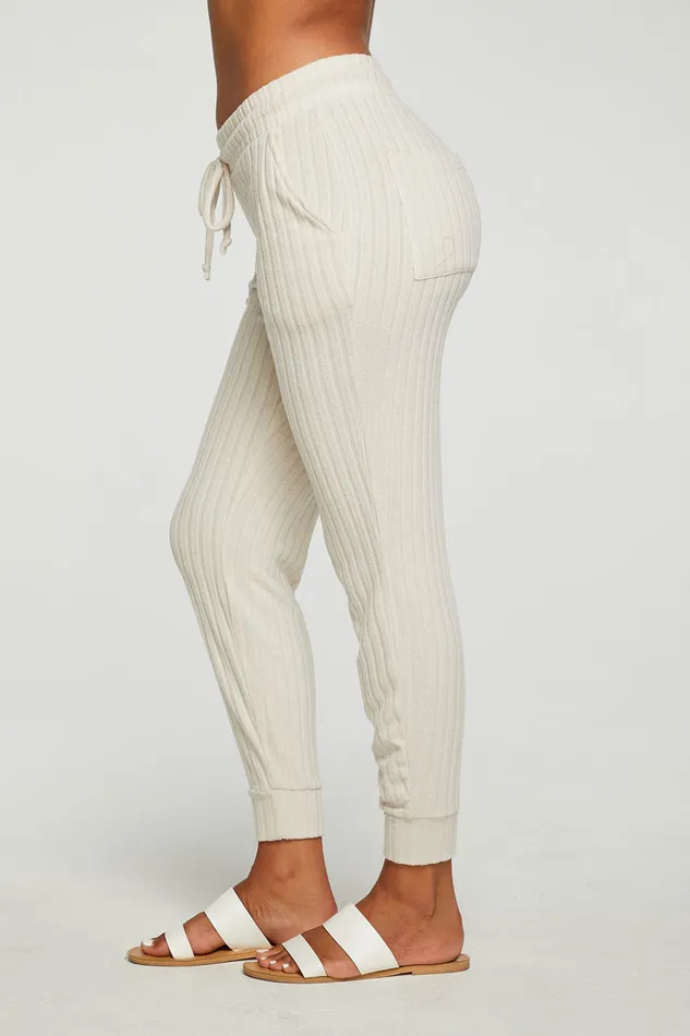 Womens Poor Boy Rib Cuffed Jogger Bottoms Chaser Brand