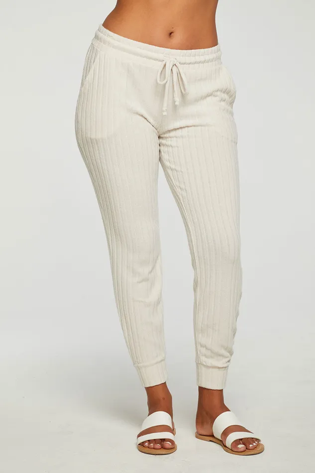 Womens Poor Boy Rib Cuffed Jogger Bottoms Chaser Brand