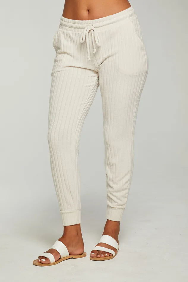 Womens Poor Boy Rib Cuffed Jogger Bottoms Chaser Brand