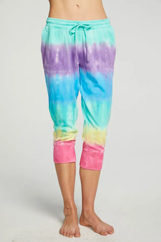 Womens Slub French Terry Cropped Extended Cuff Jogger Bottoms Chaser Brand