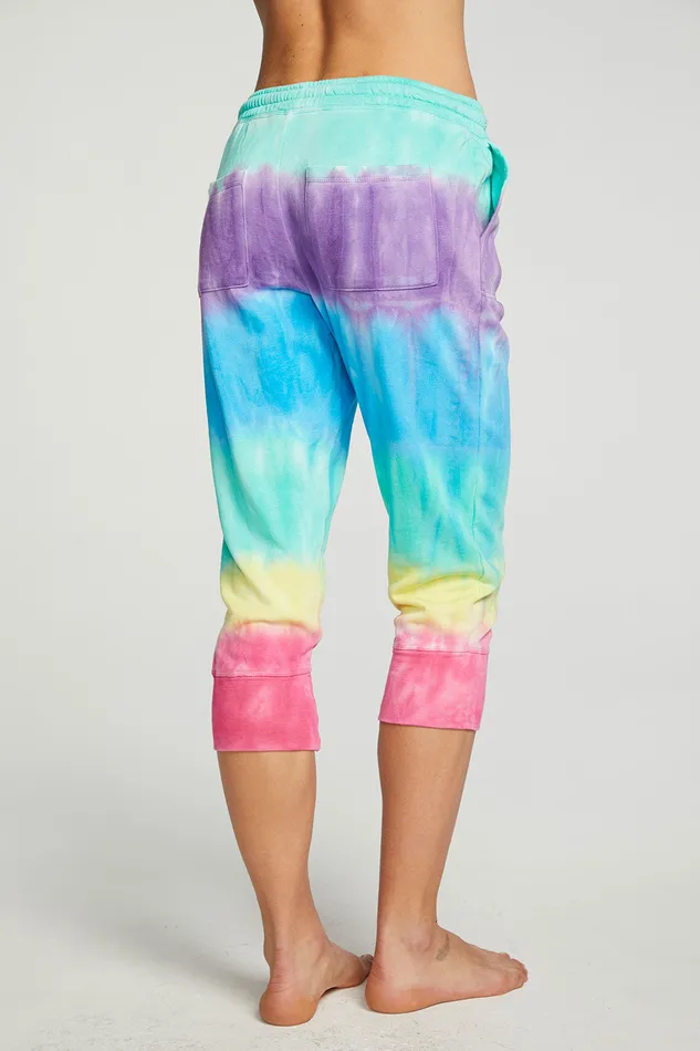 Womens Slub French Terry Cropped Extended Cuff Jogger Bottoms Chaser Brand