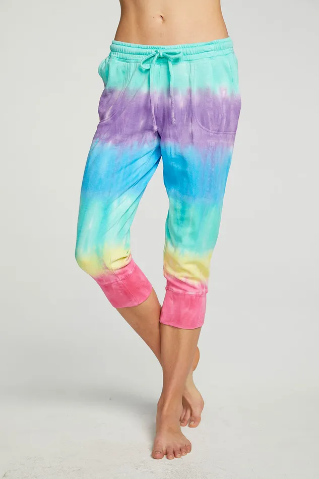 Womens Slub French Terry Cropped Extended Cuff Jogger Bottoms Chaser Brand