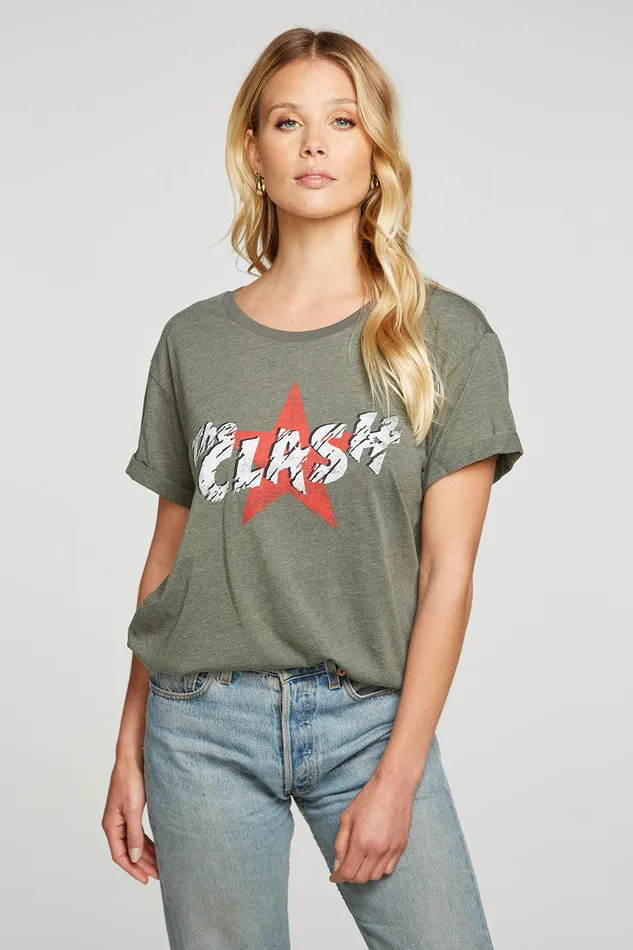 Womens The Clash Star Logo Tops Chaser Brand