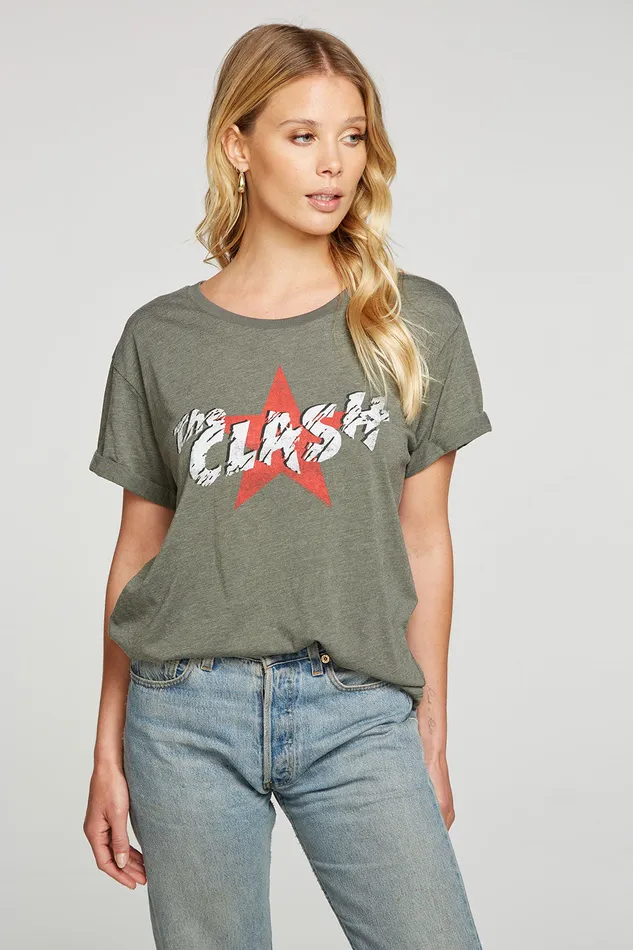 Womens The Clash Star Logo Tops Chaser Brand